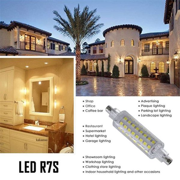 R7s 2835 78mm 64 Lights Ceramic Lamp AC 220-240V AC 110-130V (Color: Warm White Size: 220V) - Image 8