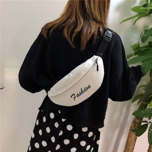 Canvas Single Shoulder Bag Bag Chest Bag Messenger Bag (Color: White Size: OneSize)