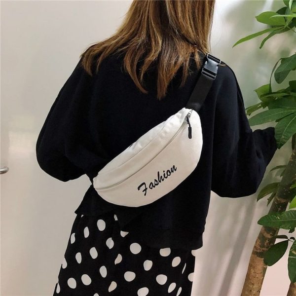 Canvas Single Shoulder Bag Bag Chest Bag Messenger Bag (Color: White Size: OneSize)