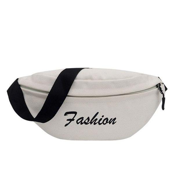 Canvas Single Shoulder Bag Bag Chest Bag Messenger Bag (Color: White Size: OneSize) - Image 2