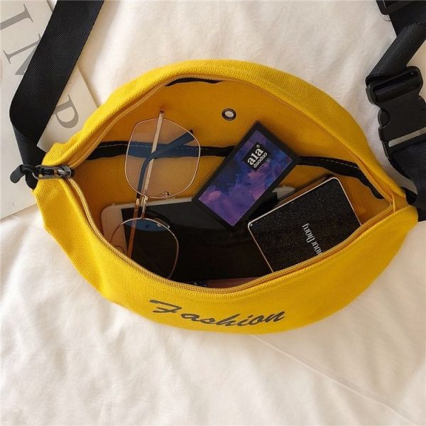 Canvas Single Shoulder Bag Bag Chest Bag Messenger Bag (Color: White Size: OneSize) - Image 5