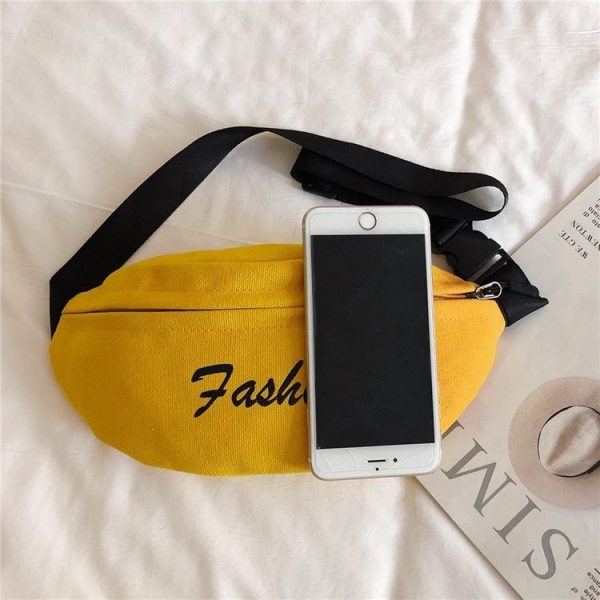 Canvas Single Shoulder Bag Bag Chest Bag Messenger Bag (Color: White Size: OneSize) - Image 6