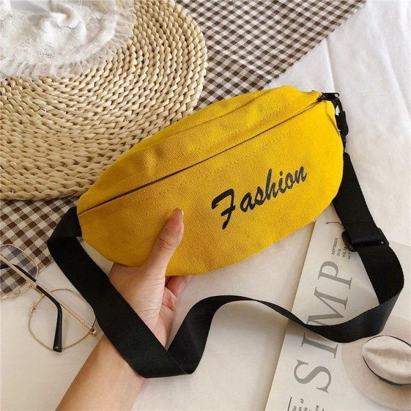 Canvas Single Shoulder Bag Bag Chest Bag Messenger Bag (Color: White Size: OneSize) - Image 9