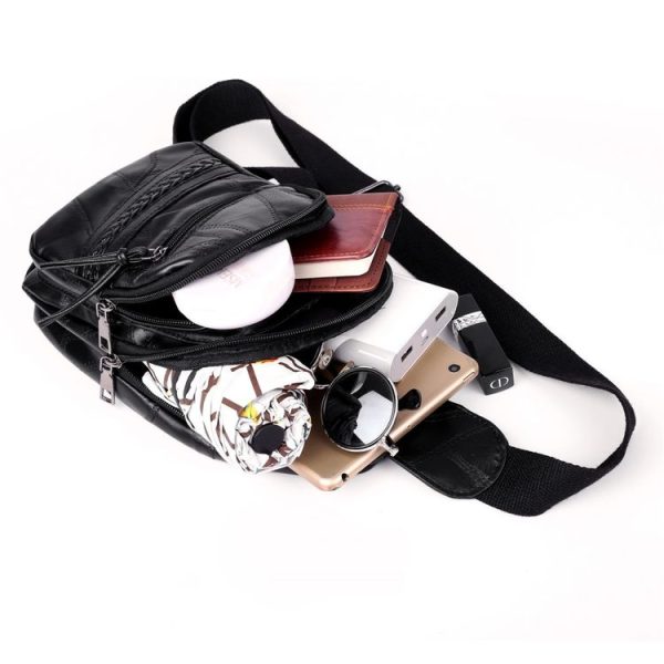 Fashion Travel PU Single Shoulder Crossbody Bag Handbag Bags (Black) - Image 20