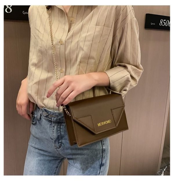 PU Leather Single Shoulder Bag Ladies Handbag (Color: Deep Brown Size: OneSize) - Image 6