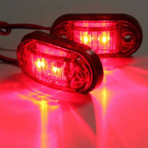 10-30V Oval Clearing Truck Trailer Side Marker Light (Red) - Image 5