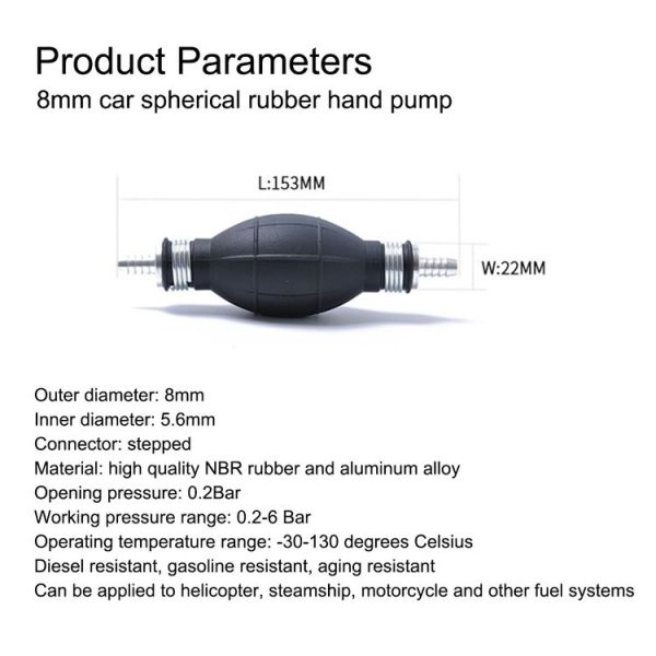 8mm Car Spherical Rubber Car Boat Motorcycle Gasoline Pump Crude Oil Pump Hand Pump - Image 5