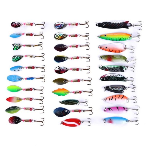 HENGJIA SPB30 30 PCS Sequin Set Metal Sequins False Bait Fresh Sea Bass Fishing Bait, Length: 2.5 to 4cm, Boxed - Image 2