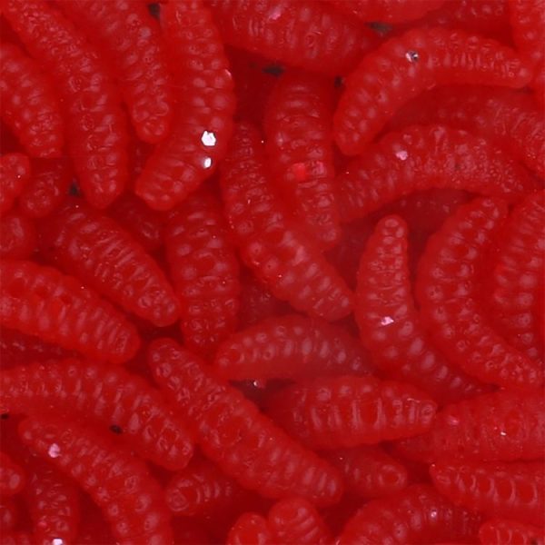 HENGJIA SO106 50 PCS 20mm Simulation Bread Bait Worms Crescent Soft Bait Horseback Fish Worm Bait Fishing Gear (Red) - Image 5