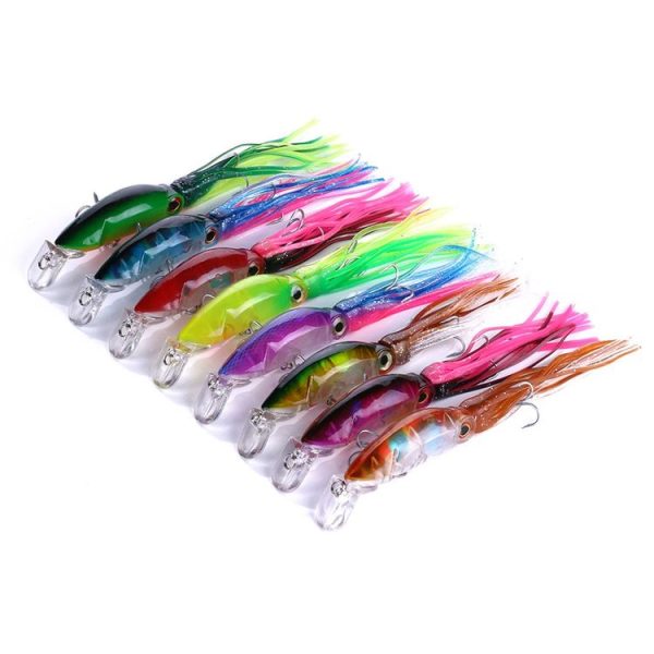 HENGJIA JIZ002 10cm / 16.6g 8 PCS Big Octopus Squid Shaped Hard Baits Long Shot Fishing Lures Tackle Baits Fit Sea Fishing and Freshwater Fishing, Boxed - Image 2