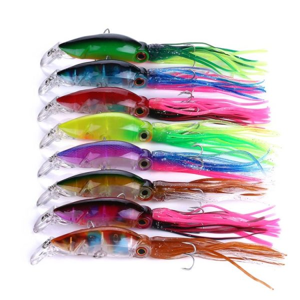 HENGJIA JIZ002 10cm / 16.6g 8 PCS Big Octopus Squid Shaped Hard Baits Long Shot Fishing Lures Tackle Baits Fit Sea Fishing and Freshwater Fishing, Boxed - Image 8